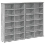 vidaXL CD Regal 2 Stk. Betongrau 60 x 17 x 92 cm Holzwerkstoff