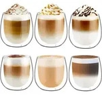 Doppelwandige Latte Macchiato Gl&auml;ser Set Borosilikatglas 6er Set 250ml