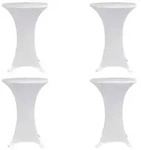 vidaXL Stehtischhussen 4 Stk. &Oslash; 60 cm Wei&szlig; Stretch