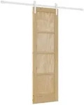 vidaXL Schiebet&uuml;r Nat&uuml;rlich und Wei&szlig; 61 x 198,5 cm