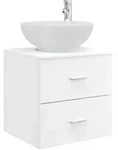 vidaXL Wandmontierte Waschtisch Wei&szlig; 49,5 x 44,5 x 66,5 cm