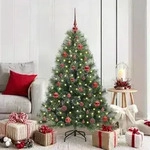 vidaXL K&uuml;nstlicher Weihnachtsbaum mit 150 LEDs Gr&uuml;n 150 cm PE und PVC