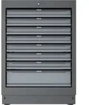 Schubladenschrank V6000-032 H953xB500xT676mm RAL 9005/RAL 7005 8 Schubl.VIGOR