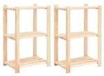 vidaXL Lagerregale 3 B&ouml;den 2 Stk. 60x38x90cm Massivholz Kiefer 150kg