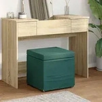 vidaXL Hocker Dunkelgr&uuml;n 41 x 41 x 40 cm Stoff und Pressholz
