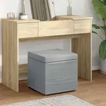 vidaXL Hocker Hellgrau 41 x 41 x 40 cm Stoff und Pressholz