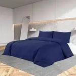 vidaXL Bettw&auml;sche-Set Marineblau 200x200 cm Baumwolle