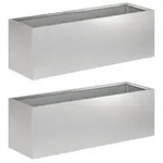 vidaXL Garten-Pflanzgef&auml;&szlig; 2 stk. Silber 60 x 20 x 20 cm
