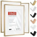 Bilderrahmen Passepartout 21x30cm Alu Champagner Gold 30x40cm 3x