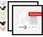 Bilderrahmen 30x30 Acrylglas bruchsicher Alu Schwarz 30x30cm 2x