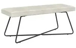 vidaXL Bank Uni Creme 110 x 40 x 45 cm Samt