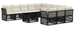 vidaXL Gartensofa-set 12 stk. Schwarz Poly-Rattan