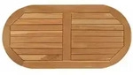 vidaXL Tischplatte 80 x 40 x 2,5 cm Oval Massives Teakholz Natur