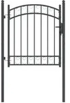 vidaXL Zauntor Emmen Grau 125 x 100 cm Pulverbeschichteter Stahl