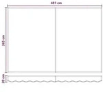 vidaXL Markisenersatzstoff Hellgrau und Wei&szlig; 4,5 x 3,5 m Polyester