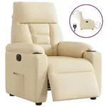 vidaXL Relaxsessel Elektrisch Creme Stoff
