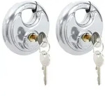 vidaXL Diskusschl&ouml;sser mit Schl&uuml;sseln 2 pcs Silber 8 x 2,8 x 8 cm