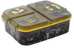 Brotdose f&uuml;r Kinder mit 3 F&auml;cher Batman Lunchbox Schwarz-Gelb Fr&uuml;hst&uuml;cksbox