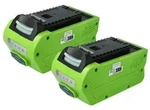 EXTENSILO 2x Akku kompatibel mit Greenworks G40LM45K4 | G40LM49DB, G40LT,...