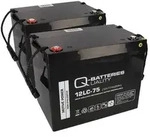 Ersatzakku f. MOBILIS M84 2 x 12V 75Ah Blei AGM Akku-Satz zyklenfest QB