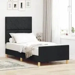 vidaXL Bettgestell Schwarz 90x190 cm Stoff