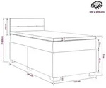 vidaXL Boxspringbett mit Matratze und LED Rosa 100 x 200 cm Samt
