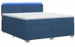 vidaXL Boxspringbett mit Matratze und LED Blau 180 x 200 cm Stoff