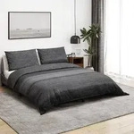 vidaXL Bettw&auml;sche-Set Dunkelgrau 220x240 cm Baumwolle