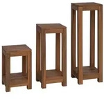 vidaXL Pflanzenst&auml;nder 3 stk. Natur 25 x 25 x 80 cm Massivholz Teak