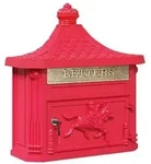 vidaXL Wandmontierter Briefkasten Rot 40,5 x 16 x 45 cm Gussaluminium