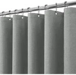 Duschvorhang Metallringe Stoff Leinen Grau H182 x B275 cm 1er Pack