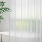 Duschvorhang 120x200 Transparent Wei&szlig; mit Magneten, Duschvorh&auml;nge 8