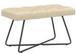 vidaXL Bank mit Knopfheftung Creme 80 x 40 x 46 cm Stoff