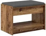 vidaXL Flurbank mit Kissen mit Regal Altholz 63 x 38 x 45 cm