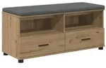 vidaXL Flurbank mit Kissen mit Regal Artisan-Eiche 100 x 38 x 46 cm