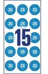 Pr&uuml;fplaketten 2025 20mm VE=120 Etiketten blau