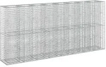 vidaXL Gabionen Hochbeet 4 pcs Silber 330 x 50 x 150 cm