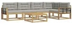 vidaXL Outdoor-Sofagarnitur 6 pcs Wei&szlig; und Hellgrau 79 x 79 x 37 cm