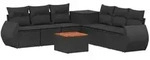 vidaXL Sofa Set 8 stk. Schwarz Polyrattan und Stahl