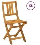 vidaXL Au&szlig;en Bistro-St&uuml;hle mit Kissen 8 pcs Natur 40 x 42 x 85 cm