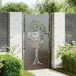 vidaXL Gartentor Schwarz 110 x 205 cm Pulverbeschichteter Stahl
