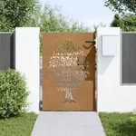 vidaXL Gartentor 85x150 cm Cortenstahl Baum-Design