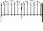 vidaXL Zauntor mit Schloss Grau 301 x 224,5 cm Stahl