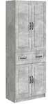 vidaXL Schrankset 2 pcs Betongrau Holzwerkstoff