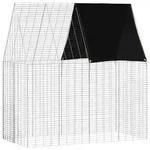vidaXL Hasenk&auml;fig Silber 200 x 100 x 210 cm Verzinkter Stahl