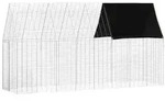 vidaXL Hasenk&auml;fig Silber 400 x 100 x 210 cm Verzinkter Stahl