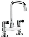 Delabie mitigeur 2 trous MA 150 mm 60 l/min, bec pivotant D22 L.200 mm