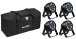 EUROLITE Set 4x AKKU Mini PARty RGBW Spot MK2 + Soft-Bag