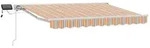 vidaXL Manueller Markisenrahmen mit LEDs Blau und Orange 3,5 x 2,5 m