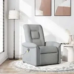 vidaXL Massagesessel Hellgrau Stoff